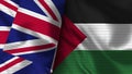 Palestine and United Kingdom Realistic Flag Ã¢â¬â Fabric Texture Illustration
